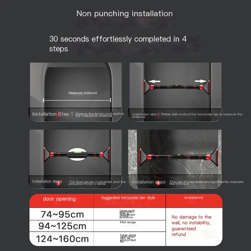 Home Fitness Pull-Up Bar, Wall-Mount
